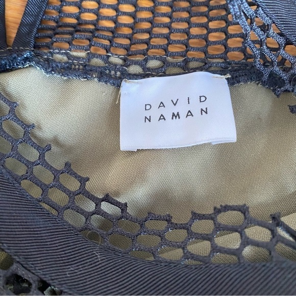 David Naman Italian Designer Green Mini Ruffle Dress with Mesh and Long Sleeves - Picture 8 of 13